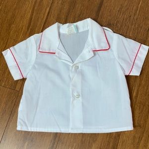 Vintage Short Sleeve White Button Up